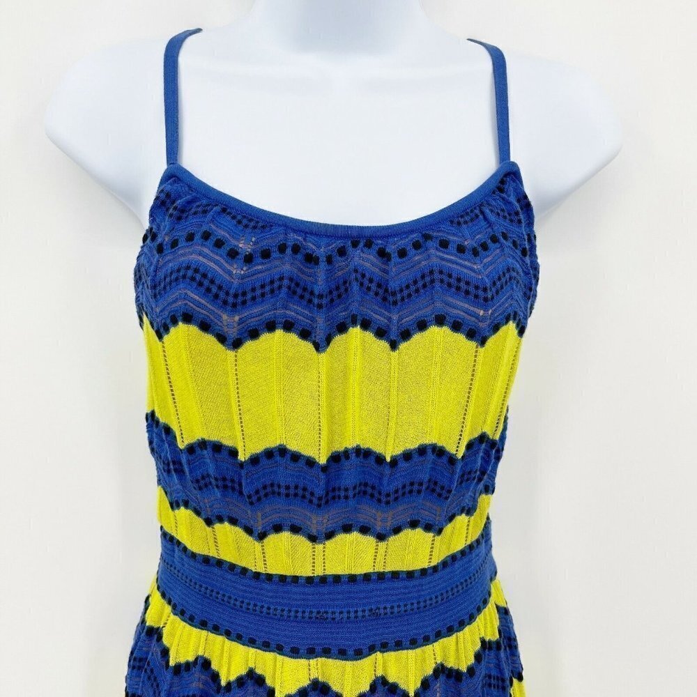 M Missoni Crochet Midi Strappy Dress Boho Sundress Zig Zag Stripe - Picture 4 of 9
